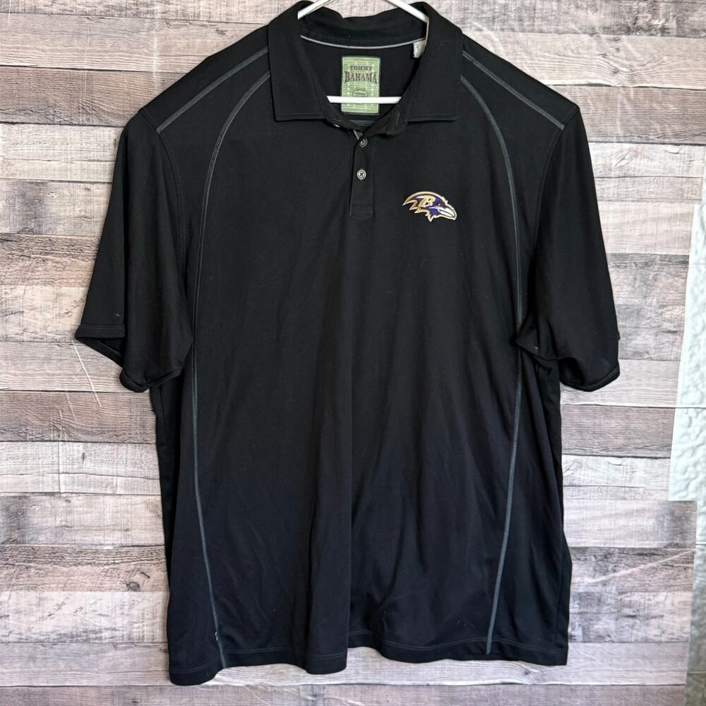 Baltimore Ravens Tommy Bahama Polo Shirt Mens 3XLT Black Football NFL